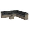 vidaXL Set mobilier de grădină cu perne, 10 piese, gri, poliratan