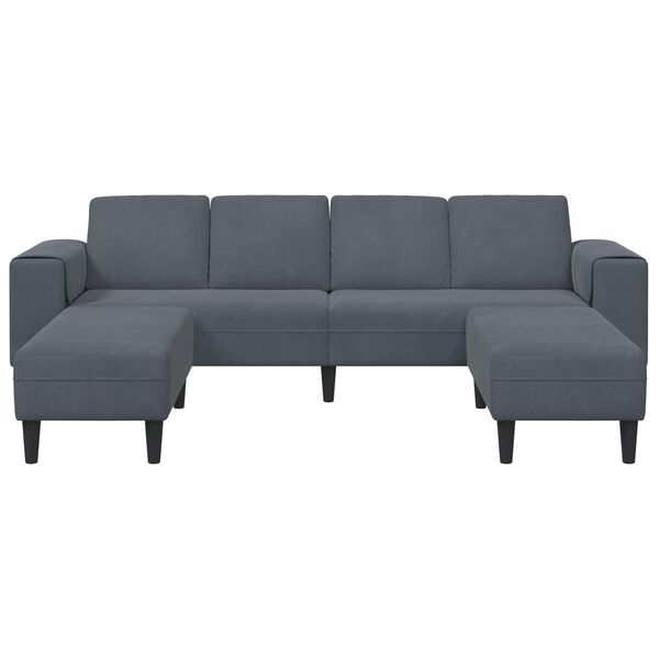 vidaXL Canapea pentru living 3 pcs Gri &icirc;nchis