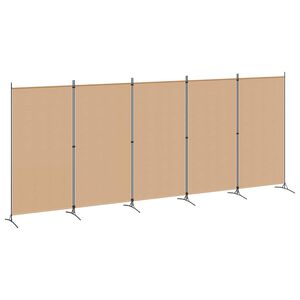 vidaXL Separator de cameră cu 5 panouri Bej 433 x 180 cm Țesătură