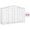 vidaXL Coșuri gabion arcuite 40 buc, 200x50x120/140cm, fier galvanizat