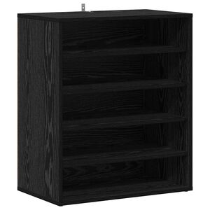 vidaXL Dulap pentru pantofi Stejar Negru 60 x 35 x 70 cm Lemn compozit