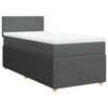 vidaXL Pat box spring cu saltea, gri &icirc;nchis, 90x200 cm, textil