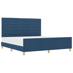 vidaXL Cadru de pat cu headboard albastru 180 x 200 cm țesătură