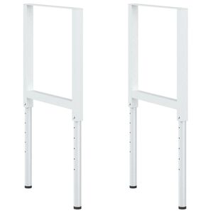 vidaXL Cadre banc lucru reglabile, 2 buc., gri, 55x(69-95,5) cm, metal