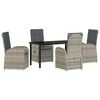 vidaXL Set de masă pentru grădină cu pernă 5 pcs Gri poliratan