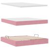 vidaXL Pat cu storage cu saltea cu headboard Roz 180 x 200 cm Catifea