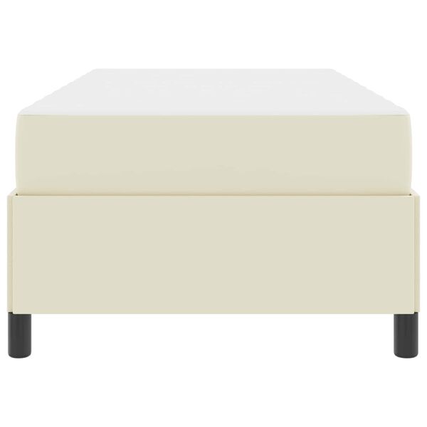vidaXL Cadru de pat cu saltea Crem 100 x 200 cm Piele artificială