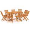 vidaXL Set mobilier de grădină, 9 piese, lemn masiv de tec