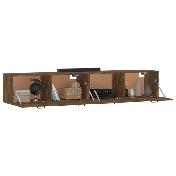 vidaXL Dulapuri de perete 2 buc. stejar fumuriu 100x36,5x35 cm lemn