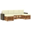 vidaXL Set de canapele de exterior 6 buc. Natural și Crem