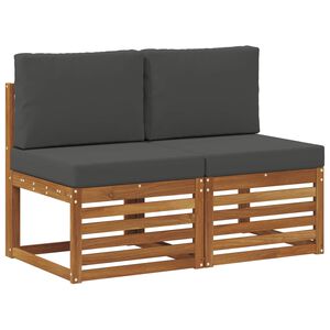 vidaXL 2 Bucată Canapea Medie pentru Exterior Lemn Solid de Acacia