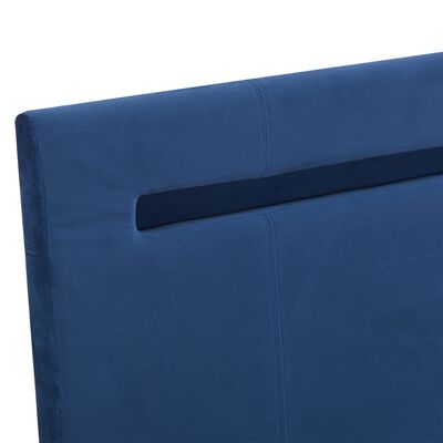 vidaXL Cadru de pat cu LED-uri, albastru, 160x200 cm, material textil