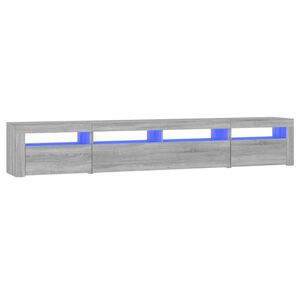 vidaXL Comodă TV cu lumini LED, gri sonoma, 240x35x40cm