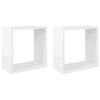 vidaXL Rafturi de perete cub, 2 buc., alb extralucios, 30x15x30 cm PAL