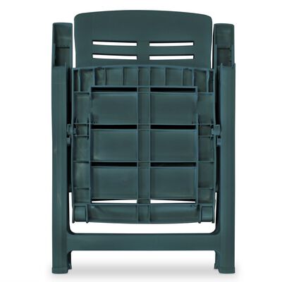 vidaXL Set mobilier de exterior, 9 piese, verde, plastic