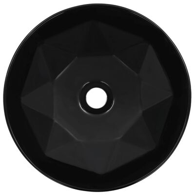 vidaXL Chiuvetă de baie, negru, 36 x 14 cm, ceramică
