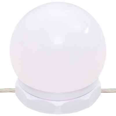vidaXL Masă de toaletă cu LED, alb extralucios, 96x40x142 cm