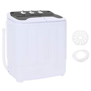 vidaXL Mașină de spălat mini cu două cuve 3,6 kg Negru și Alb