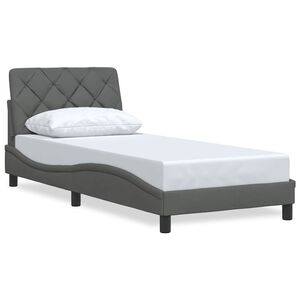vidaXL Cadru de pat fără saltea, gri &icirc;nchis, 80x200 cm, textil