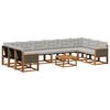 vidaXL Set de canapele de exterior 11 buc. Natural și Gri deschis