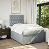 vidaXL Pat box spring cu saltea, gri deschis, 120x190 cm, textil