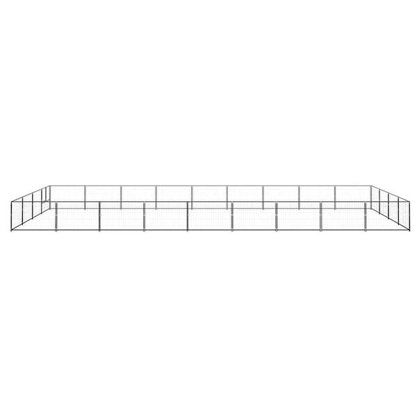 vidaXL Padoc pentru c&acirc;ini, negru, 36 m&sup2;, oțel