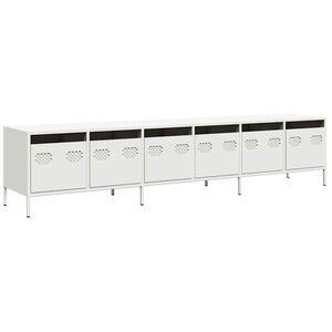 vidaXL Dulap TV, alb, 202x39x43,5 cm, oțel laminat la rece
