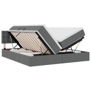 vidaXL Pat cu storage Gri &icirc;nchis 180 x 200 cm Piele artificială