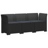 vidaXL Sofa de grădină cu 3 locuri, cu perne, aspect de rattan PP