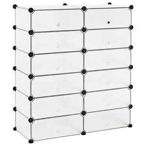 vidaXL Organizator de pantofi interconectat, 12 compartimente, Alb