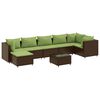 vidaXL Set mobilier de grădină cu perne, 8 piese, maro, poliratan