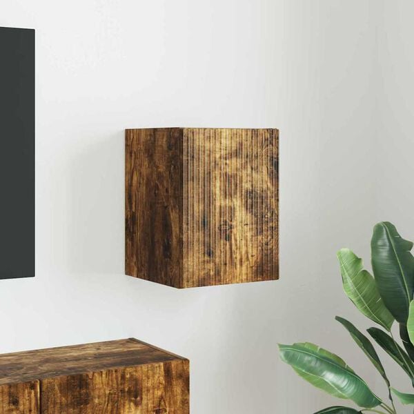 vidaXL Dulap TV de perete Stejar fumuriu 30 x 31 x 40 cm Lemn compozit