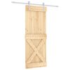vidaXL Ușă glisantă Natural și Alb 80 x 210 cm Lemn de Pin Solid