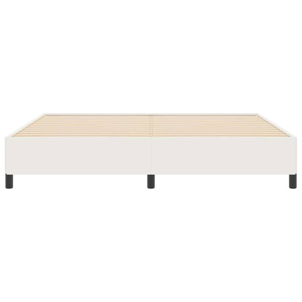 vidaXL Pat cu arcuri Crem 200 x 200 cm Țesătură din corduroy