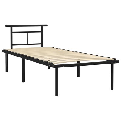 vidaXL Cadru de pat, negru, 90 x 200 cm, metal
