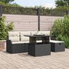 vidaXL Set de canapele pentru grădină cu pernă 6 pcs Negru Rattan poli
