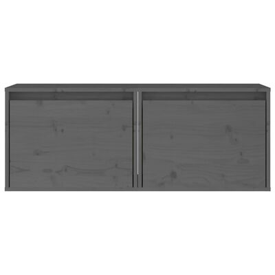 vidaXL Dulapuri de perete, 2 buc., gri, 45x30x35 cm, lemn masiv de pin