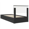 vidaXL Pat cu storage cu headboard Negru 100 x 200 cm Lemn compozit