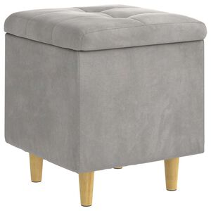 vidaXL Ottoman cu Depozitare Gri deschis 40 x 40 x 45 cm Catifea
