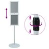 vidaXL Suport poster tip pedestal Argintiu 33 x 33 x 123 cm