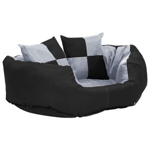 vidaXL Pernă reversibilă și lavabilă c&acirc;ini, gri și negru, 65x50x20 cm