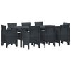 vidaXL Set de masă pentru grădină 9 pcs Antracit Polipropilenă