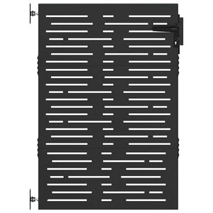 vidaXL Poartă de grădină Negru 85 x 150 cm Oțel vopsit &icirc;n pulbere