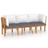 vidaXL Set mobilier de grădină cu perne, 3 piese, lemn masiv acacia