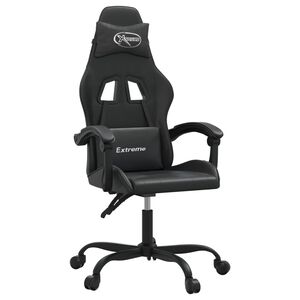 vidaXL Scaun de gaming pivotant, negru, piele ecologică