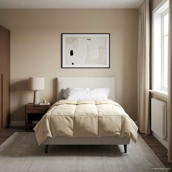 vidaXL Pilotă de vară Patos Crem 140 x 200 cm Microfibră