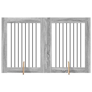vidaXL Poartă pentru c&acirc;ini cu suporturi 2 pcs Sonoma gri 80 x 100 cm