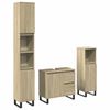 vidaXL Set mobilier de baie, 3 piese, stejar sonoma, lemn prelucrat