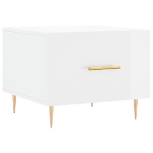 vidaXL Măsuță de cafea, alb extralucios, 50x50x40 cm, lemn compozit