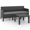 vidaXL Set mobilier de grădină cu perne, 2 piese, antracit, PP ratan